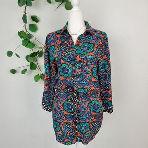 RACHEL ROY Multi-Color 2 Tone Button Down Tunic